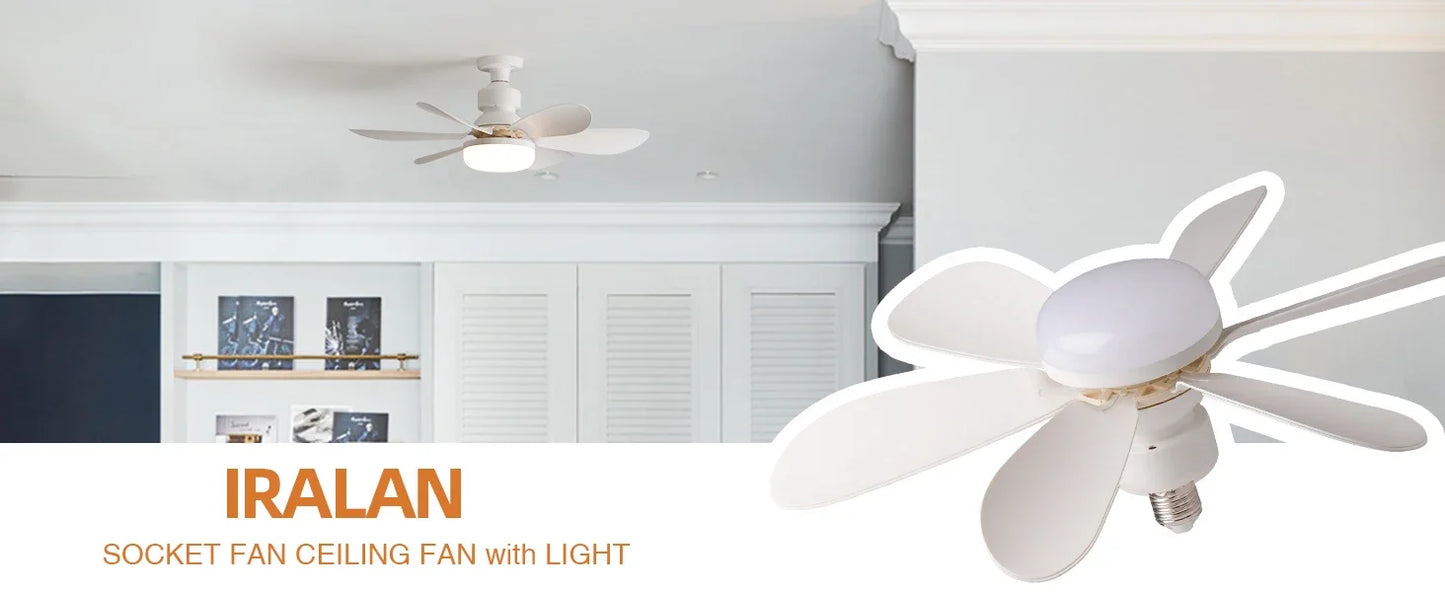LED 40W ventilatore da soffitto luce E27 con telecomando per dimmerazione, adatto per soggiorno, studio, uso domestico, 85-265V
