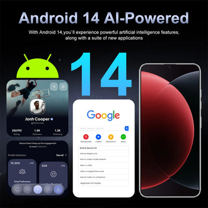 Nuovi telefoni cellulari M15 Ultra Original Smartphone da 7,3 pollici Cellulare Dual SIM 4G 5G Android 14 Versione globale Cellulare da 8000 mAh