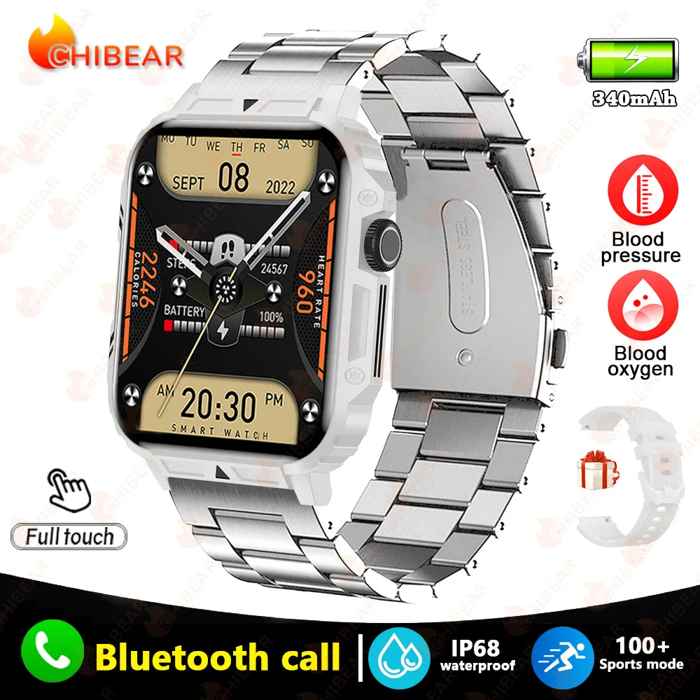 2024 Nuovo uomo militare all'aperto 1.95 Smart Watch uomini bluetooth chiamata smartwatch uomini per android ios ip68 impermeabile ftiness orologi