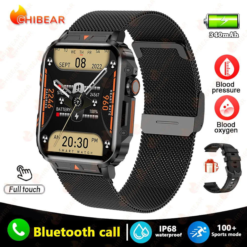 2024 Nuovo uomo militare all'aperto 1.95 Smart Watch uomini bluetooth chiamata smartwatch uomini per android ios ip68 impermeabile ftiness orologi