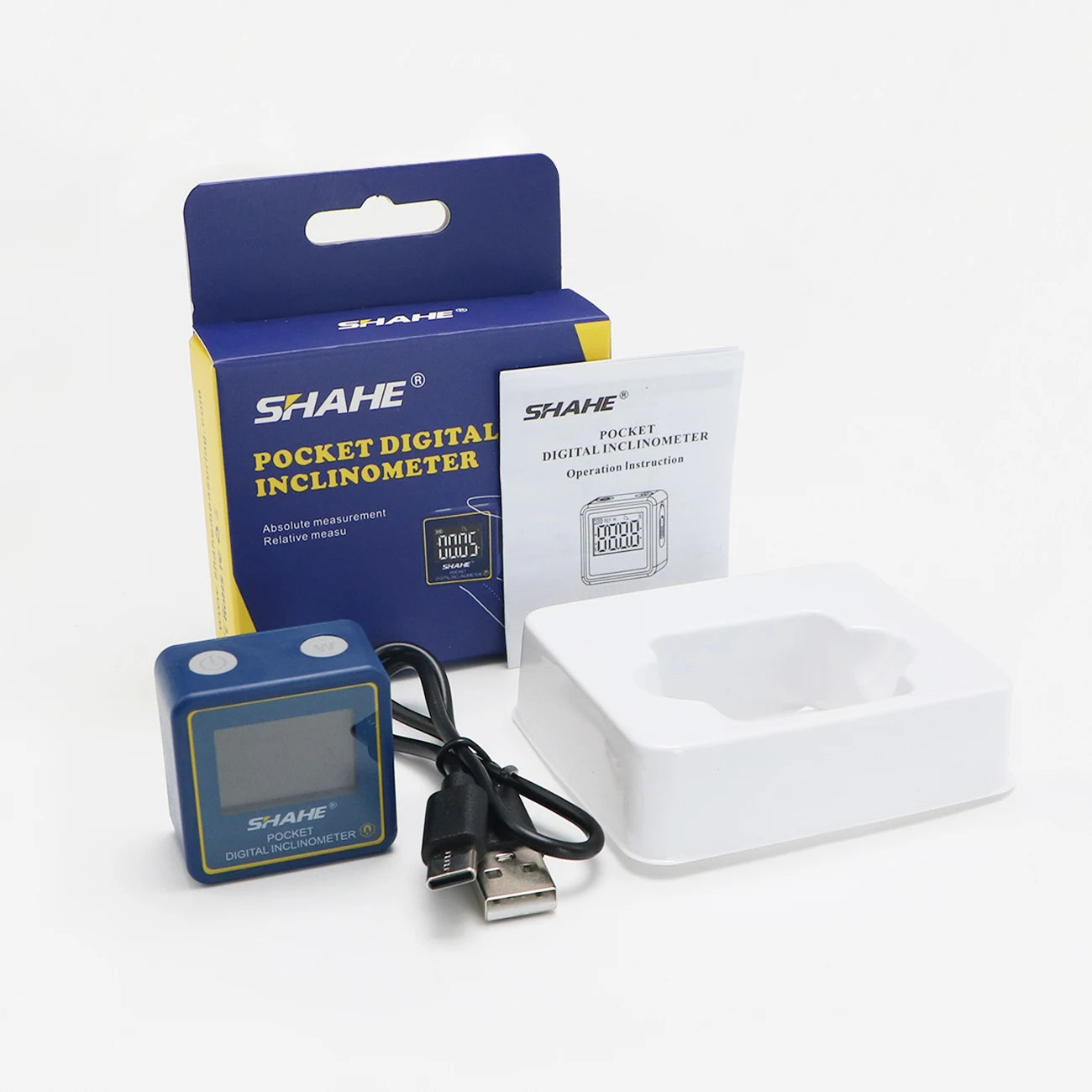 SHAHE Piccolo livello digitale ricaricabile Protrattore Inclinometro Digital Angle Finder Strumenti di misurazione dell'angolo