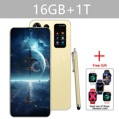 S+ 25 Versione ultra globale originale 7.3HD telefoni cellulari 4G 5G dual sim card cellulare android 14 smartphone 7800mAh cellulare