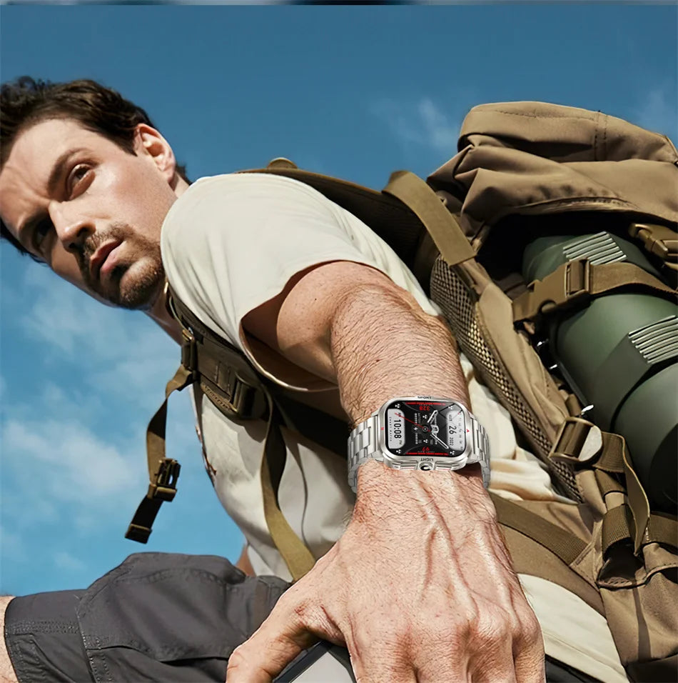 Nuovo per Xiaomi Military Smart Watch Men 3ATM impermeabile all'aperto Sport Fitness Tracker Monitor di salute Bluetooth Chiamata Smart Watch
