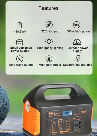 jsdsolar 100W 300W 500W Portable Power Station Pure Sine Wave Solar Generator 110V/220V UPS Camping Charging Station Power Bank