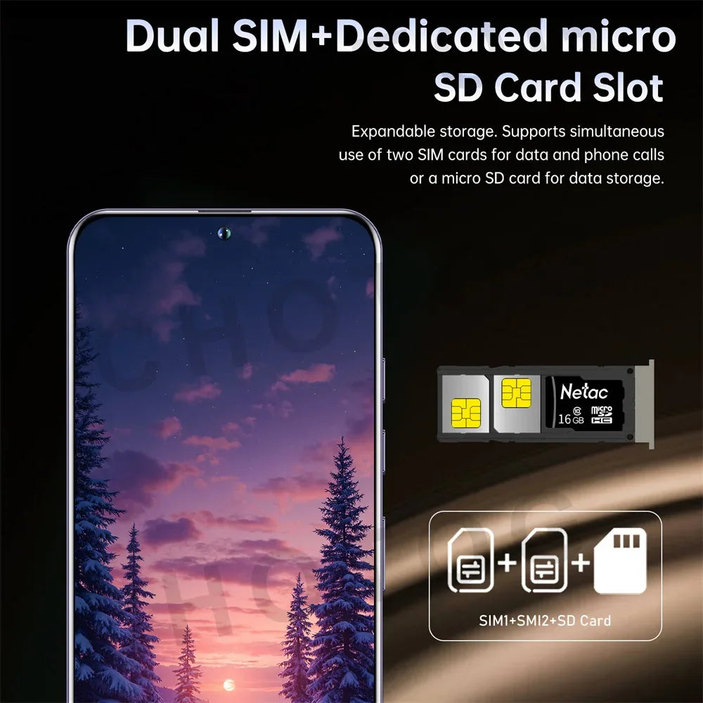 Cellulari 2025 SMS 25 Ultra 5G Smartphone originale 7.3HD Dual SIM 108MP Telefono cellulare Android versione globale 7800mAh Telefoni cellulari