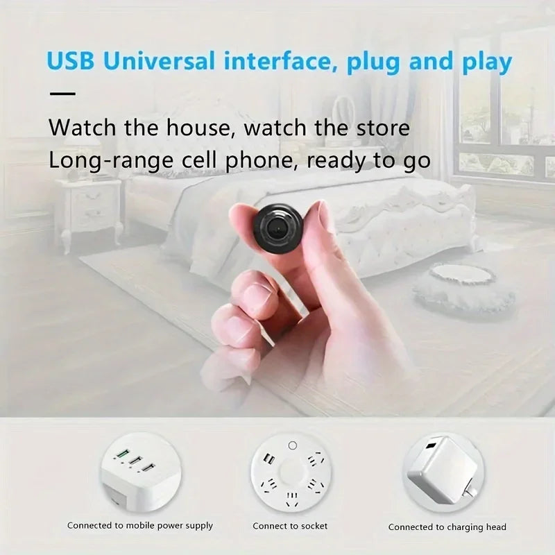 1080P HD Mini telecameraCON VISIONE NOTTURNA WiFi Sicurezza interna Sorveglianza di sicurezza Baby Monitor IP Cam Audio Video  REGISTRAZIONE