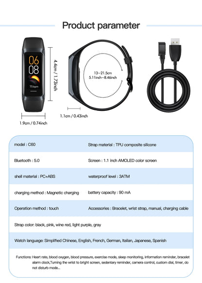 AMOLED Smartwatch Monitor della temperatura corporea Fitness Orologio sportivo 3 ATM impermeabile Uomini Smart Watch Band per le donne IOS Xiaomi 2025