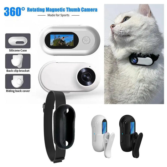 Telecamera da collare per cani e gatti con movimento video, mini telecamera per la registrazione del corpo, collare wireless per interni/esterni X6O5
