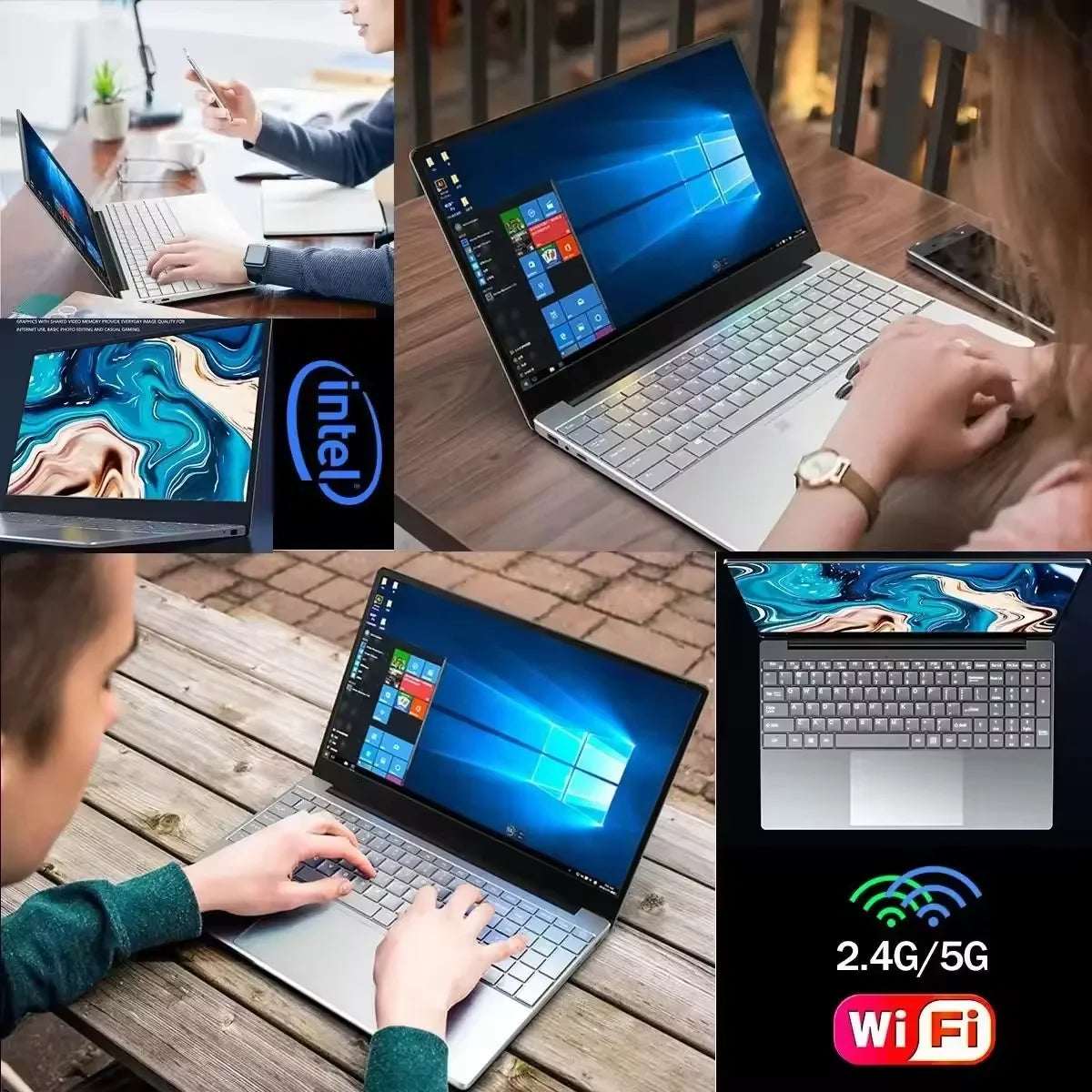NUOVO 14.1'' sottile ufficio portatile Windows 11 Intel N4000 180° 12 GB di RAM 512 GB 1 TB SSD 1920*1080 ufficio studio computer PC