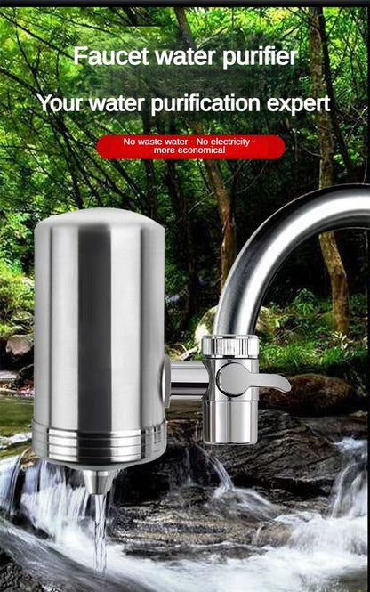 Purificatore per rubinetto dell'acqua potabile da 0,1 μm a 7 strati, filtro per rubinetto ecologico, cartuccia in acciaio inossidabile, carbone attivo ceramico KDF, casa e cucina