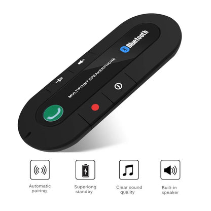 Kit telefono vivavoce Bluetooth per auto KMIND Altoparlante vivavoce wireless Altoparlante Lettore musicale MP3 Adattatore ricevitore audio per auto