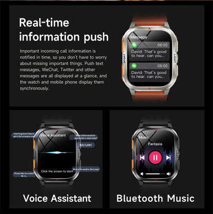 Nuovo per Xiaomi Military Smart Watch Men 3ATM impermeabile all'aperto Sport Fitness Tracker Monitor di salute Bluetooth Chiamata Smart Watch