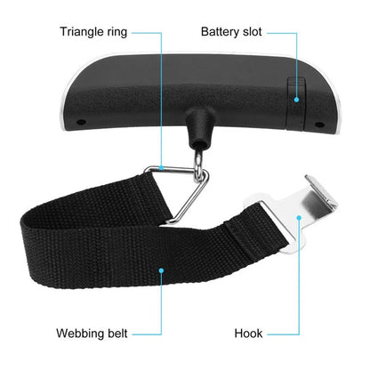 BILANCIA Scala portatile Display LCD digitale 110lb/ 50kg bagaglio elettronico appeso valigia viaggio pesi bagagli strumenti di equilibrio di peso