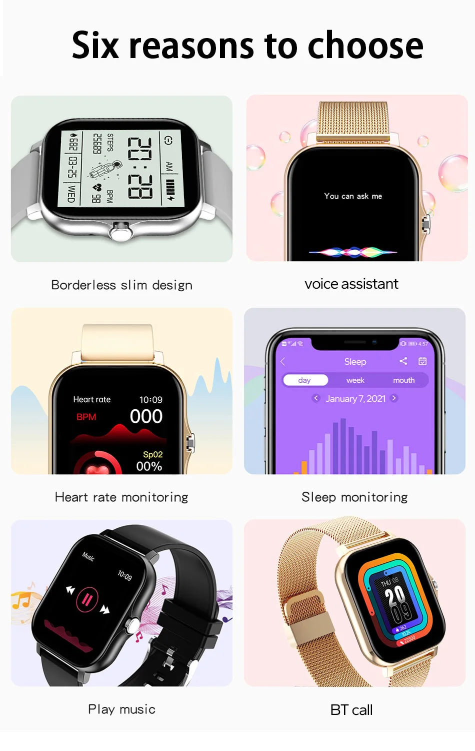 2024 Smart Watch Android Phone 1.44'' Pollici Schermo a colori Bluetooth Chiamata Ossigeno del sangue/ monitoraggio della pressione Smart Watch Donne Uomini