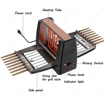 Barbecue Grill domestico automatico rotante spiedini macchina senza fumo Rotary grill elettrico 220V/ 1200W barbecue grill