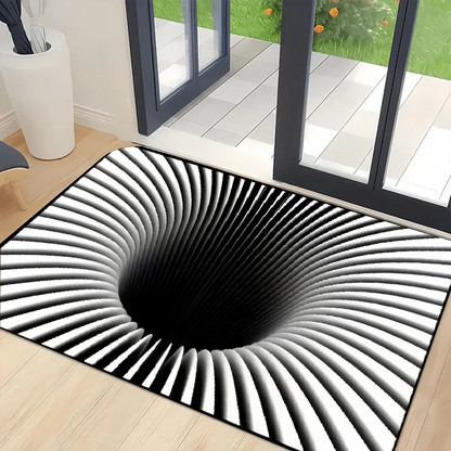 Tappetino da pavimento con design a buco nero con illusione 3D: decorazione d'ingresso unica e accattivante, perfetta per aggiungere divertimento all'arredamento della tua casa