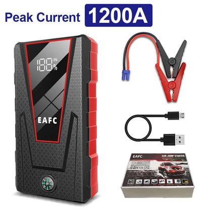 Avviatore di emergenza per auto 2000A/1200A/600A, dispositivo di avviamento di emergenza portatile Power Bank Booster per benzina e diesel