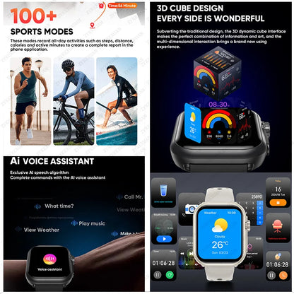 2025 Nuovo per Huawei Xiaomi Smart Watch Uomini Donne 1.85 pollici HD AMOLED Full Touch Screen IP68 Impermeabile Bluetooth Chiamata SmartWatch.