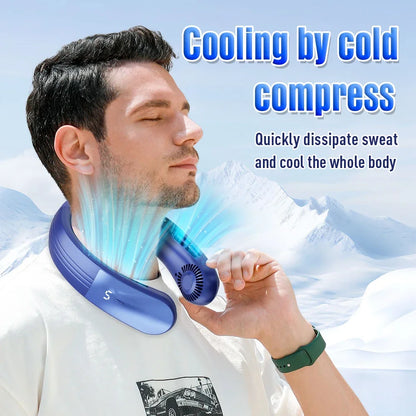 IL VENTO VI ARRIVA COME NATURALE Ventilatore da collo pieghevole JKUOO 2025 - Ricaricabile tramite USB a 3 velocità, silenzioso e fresco per campeggio/spiaggia/viaggi - Offerta estiva, spedizione gratuita