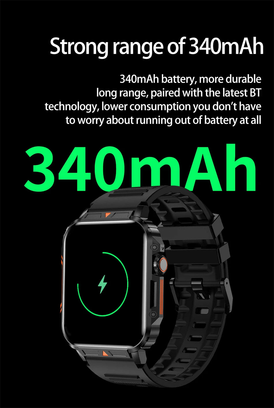 2024 Nuovo uomo militare all'aperto 1.95 Smart Watch uomini bluetooth chiamata smartwatch uomini per android ios ip68 impermeabile ftiness orologi