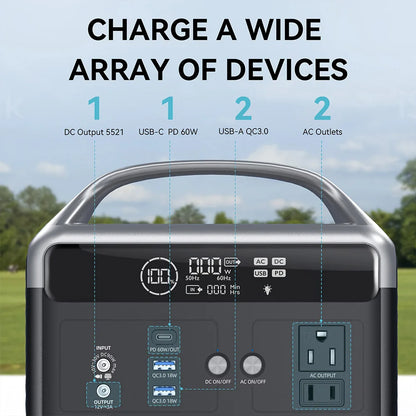 DaranEner NEOZ Portable Power Station 300W 179.2Wh LiFePO4 Battery LED Fashlight, 1.5hrs Fast Charging MPPT Controller, BMS, UPS
