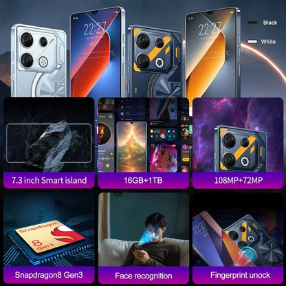 NUOVO smartphone Pova 9S Pro 2025 5G 7,3 pollici HD 22G+2TB Telefono cellulare Dual SIM Telefoni cellulari 50+108MP 7000mAh Android 14 sbloccato NFC