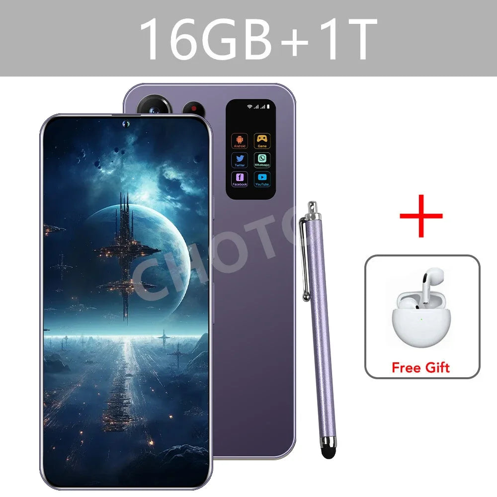 S+ 25 Versione ultra globale originale 7.3HD telefoni cellulari 4G 5G dual sim card cellulare android 14 smartphone 7800mAh cellulare