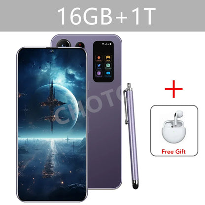 S+ 25 Versione ultra globale originale 7.3HD telefoni cellulari 4G 5G dual sim card cellulare android 14 smartphone 7800mAh cellulare