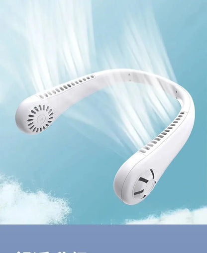 Ventilatore portatile da appendere al collo raffreddato ad aria per mini casa estiva, per sport all'aria aperta, corsa, viaggi senza lame, cinturino da collo USB indossabile