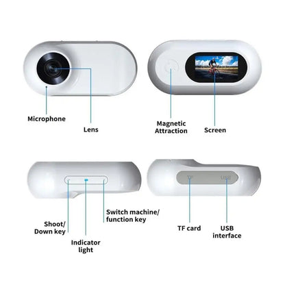 Telecamera da collare per cani e gatti con movimento video, mini telecamera per la registrazione del corpo, collare wireless per interni/esterni X6O5