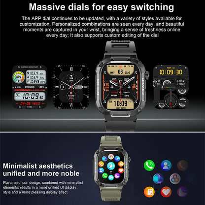 Nuovo per Huawei Xiaomi Military Smart Watch Monitor di salute degli uomini impermeabile all'aperto Sport Tracker Bluetooth Call Smartwatch 2025