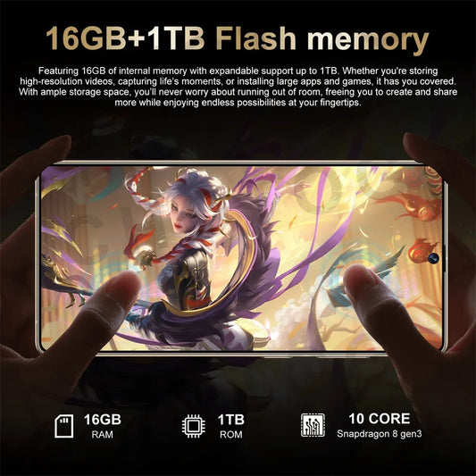16 GB-ED 1 TERA Nuovo S + 25 Ultra Smartphone 2025 Originale 7.3HD Telefono cellulare Snapdragon 8 Gen3 Android 14 telefoni cellulari 4G 5G Dual SIM