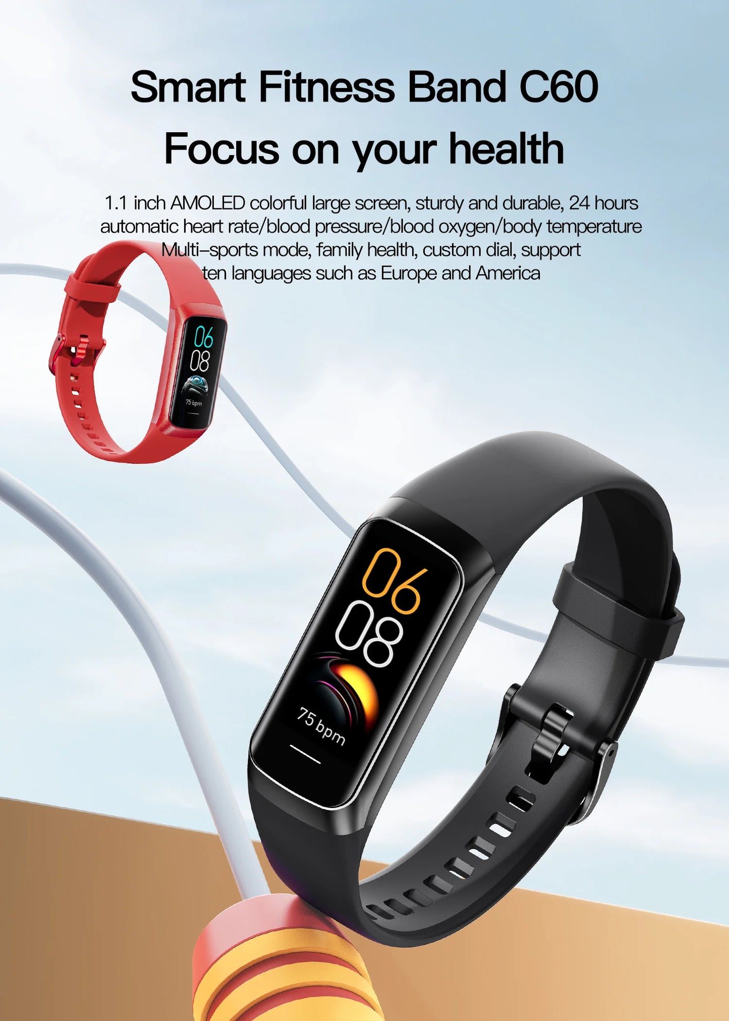 AMOLED Smartwatch Monitor della temperatura corporea Fitness Orologio sportivo 3 ATM impermeabile Uomini Smart Watch Band per le donne IOS Xiaomi 2025