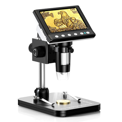 RIEVBCAU DM7 4.3' Microscopio digitale 1000X Coin Microscope 1080P Video Microscope per la saldatura degli adulti con 8 LED Dropshipping