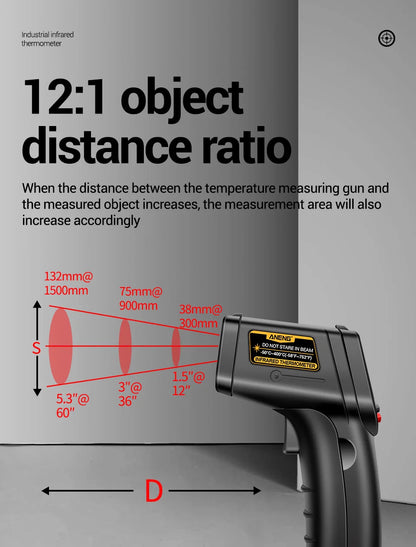ANENG TH201 Celsius Display digitale termometro a infrarossi altamente sensibile senza contatto temperatura misurazione pistola igrometro