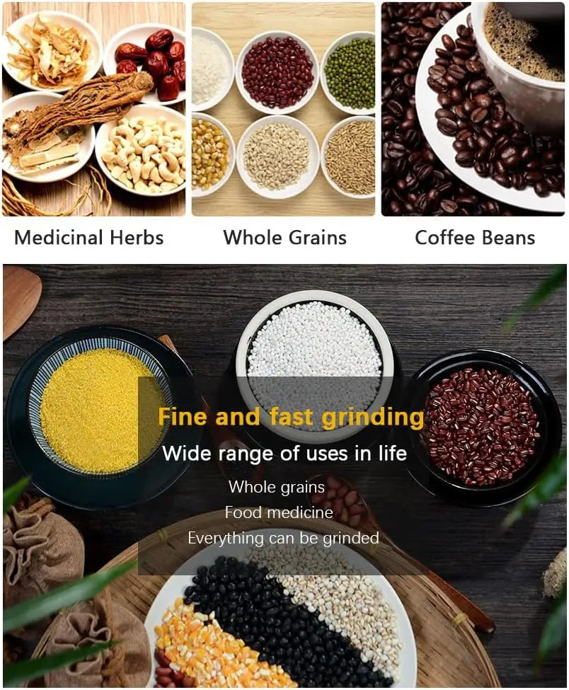 Smerigliatrice elettrica per uso domestico smerigliatrice multifunzionale cereali e granaglie materiali medicinali polvere macchina smerigliatrice chicchi di caffè