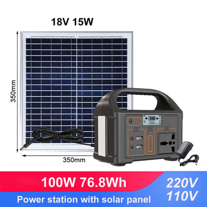 jsdsolar 100W 300W 500W Portable Power Station Pure Sine Wave Solar Generator 110V/220V UPS Camping Charging Station Power Bank