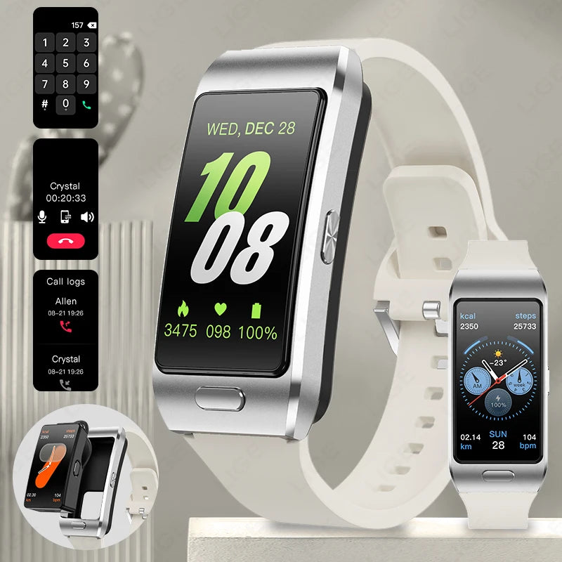 LIGE TWS 2 In 1 Uomini Donne Smart Watch ECG GPS Impermeabile Frequenza cardiaca Ossigeno Bluetooth Auricolare Fare Telefonate 2025 Nuovo