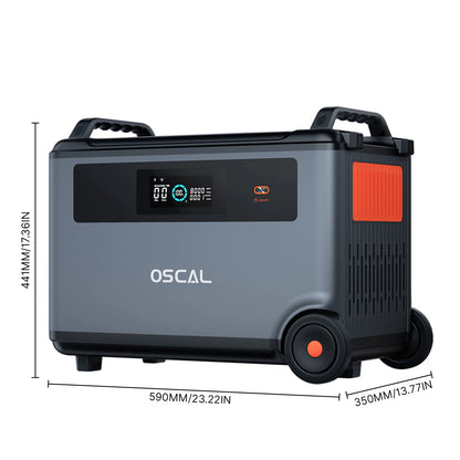 Oscal BP3600 3600Wh Extra Battery Pack 3600Wh a 57600Wh batteria espandibile capacità lavoro con PowerMax 3600 (non può essere utilizzato alo
