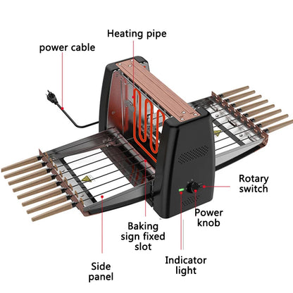 Barbecue Grill domestico automatico rotante spiedini macchina senza fumo Rotary grill elettrico 220V/ 1200W barbecue grill