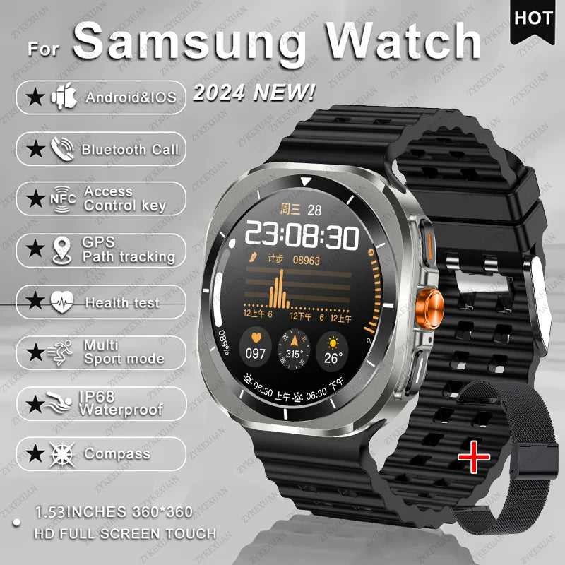 Novità 2025 per Samsung Galaxy Watch 7 Ultra GPS NFC Smart Watch da uomo 1,43" AMOLED con display sempre IP68 BT Call Sports Smartwatch
