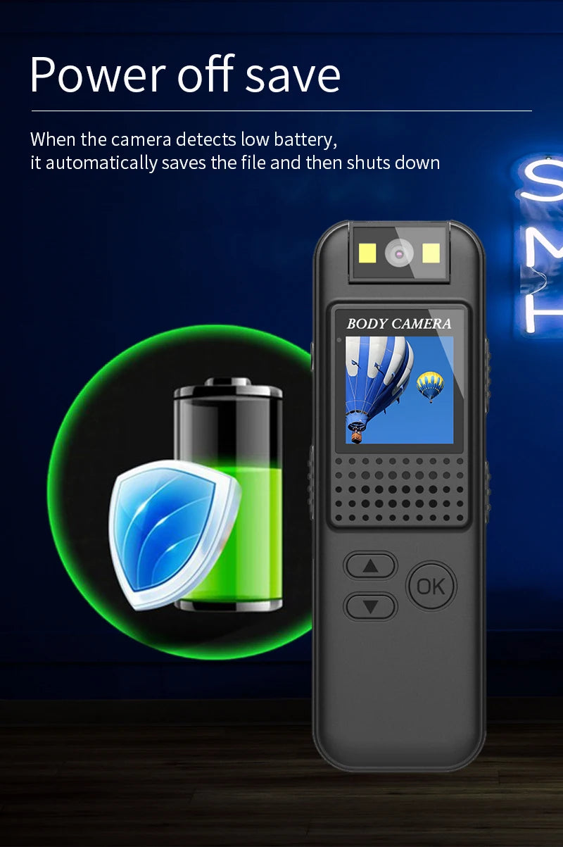 Mini Body Camera Full HD 1080P Telecamera montata sul corpo Piccola telecamera portatile per visione notturna Polizia Body Cam supporto TF card mini fotocamera