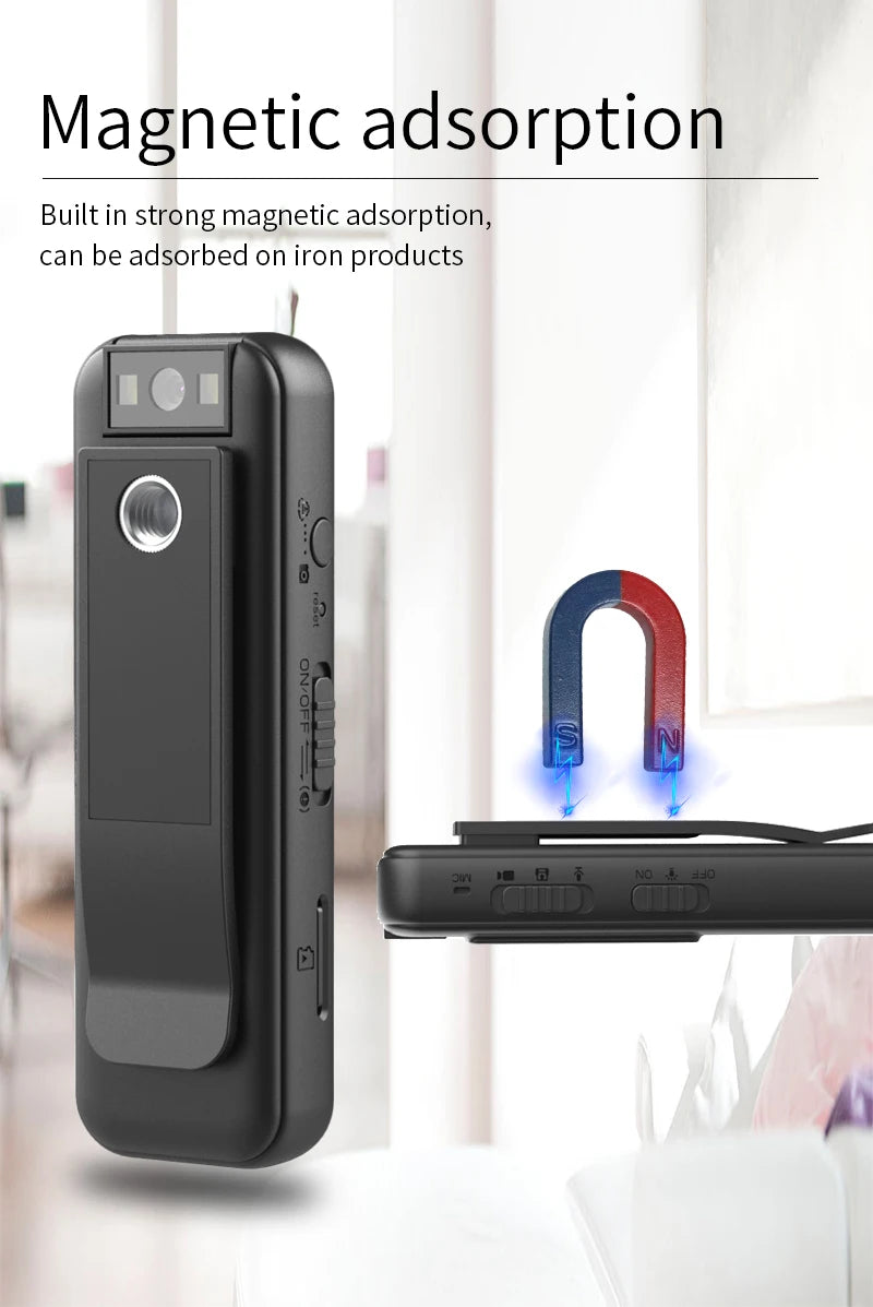 Mini Body Camera Full HD 1080P Telecamera montata sul corpo Piccola telecamera portatile per visione notturna Polizia Body Cam supporto TF card mini fotocamera