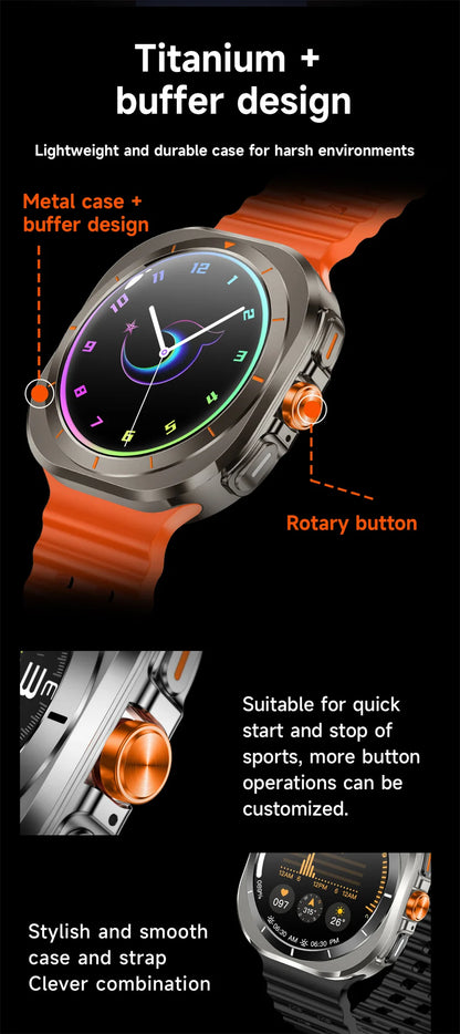 Novità 2025 per Samsung Galaxy Watch 7 Ultra GPS NFC Smart Watch da uomo 1,43" AMOLED con display sempre IP68 BT Call Sports Smartwatch