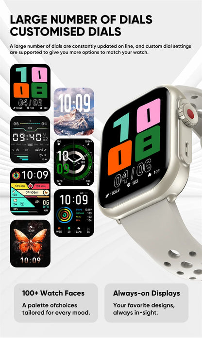 2025 Nuovo per Huawei Xiaomi Smart Watch Uomini Donne 1.85 pollici HD AMOLED Full Touch Screen IP68 Impermeabile Bluetooth Chiamata SmartWatch.