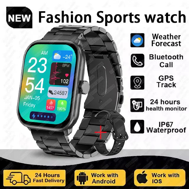 New Series 5 Watch5 Uomini Smart Watch Pressione sanguigna Ossigeno del sangue Frequenza cardiaca AI Voce Bluetooth Chiamata Donne SmartWatch per Xiaomi