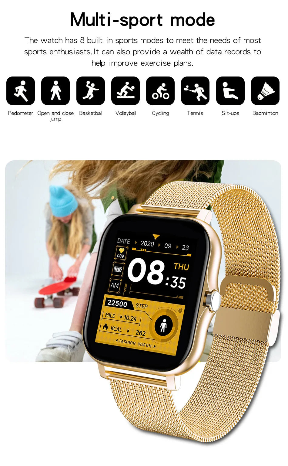2024 Smart Watch Android Phone 1.44'' Pollici Schermo a colori Bluetooth Chiamata Ossigeno del sangue/ monitoraggio della pressione Smart Watch Donne Uomini