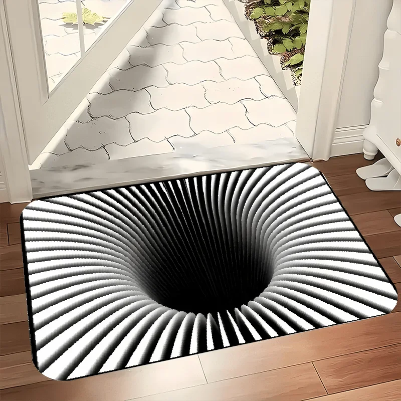 Tappetino da pavimento con design a buco nero con illusione 3D: decorazione d'ingresso unica e accattivante, perfetta per aggiungere divertimento all'arredamento della tua casa