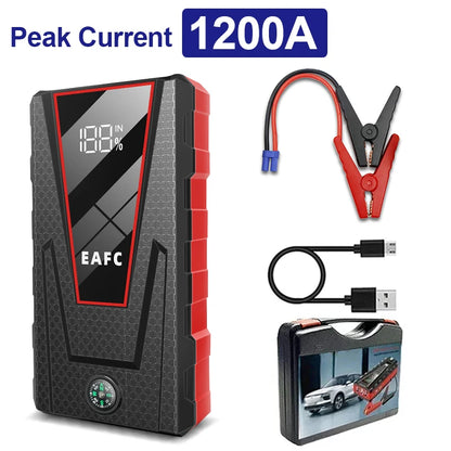 Avviatore di emergenza per auto 2000A/1200A/600A, dispositivo di avviamento di emergenza portatile Power Bank Booster per benzina e diesel
