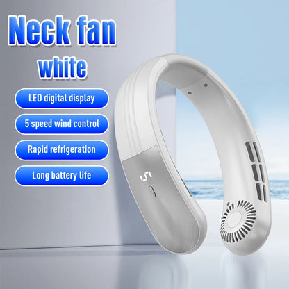 IL VENTO VI ARRIVA COME NATURALE Ventilatore da collo pieghevole JKUOO 2025 - Ricaricabile tramite USB a 3 velocità, silenzioso e fresco per campeggio/spiaggia/viaggi - Offerta estiva, spedizione gratuita